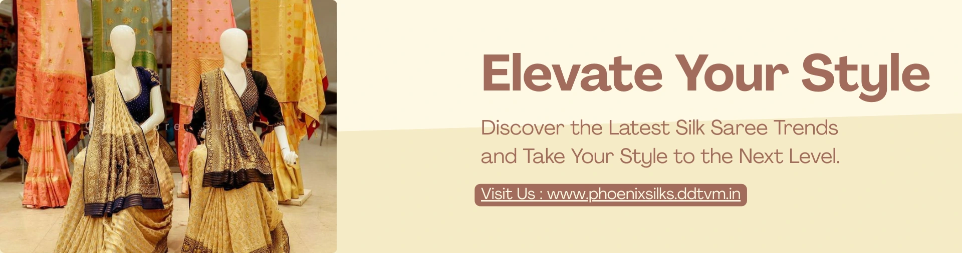 Phoenix Silks ladies boutique showcasing elegant silk sarees and latest traditional fashion collection.